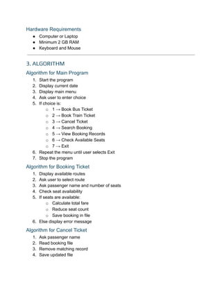Online Bus And Train Ticket Booking System – Class 12 Project File | PDF