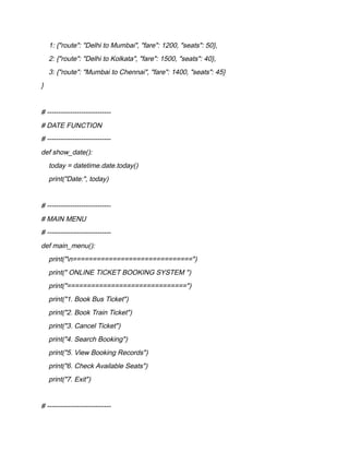 Online Bus And Train Ticket Booking System – Class 12 Project File | PDF