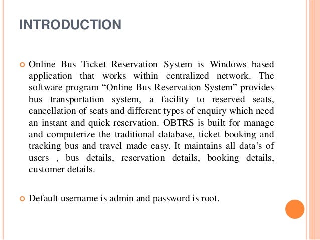 Online Bus Reservation System