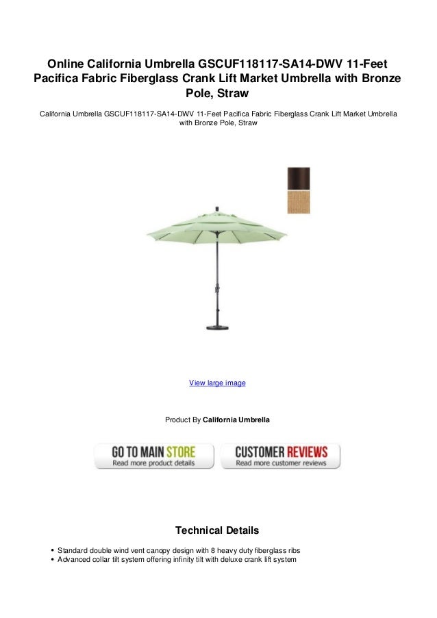 Online California Umbrella Gscuf118117 Sa14 Dwv 11 Feet Pacifica Fabr