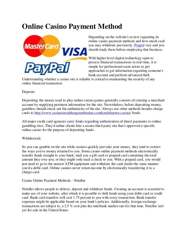 Online casino payment methods pay Online casino payment methods pay