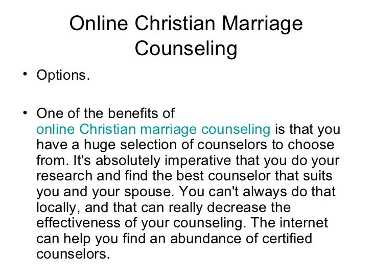 Online christian marriage counseling