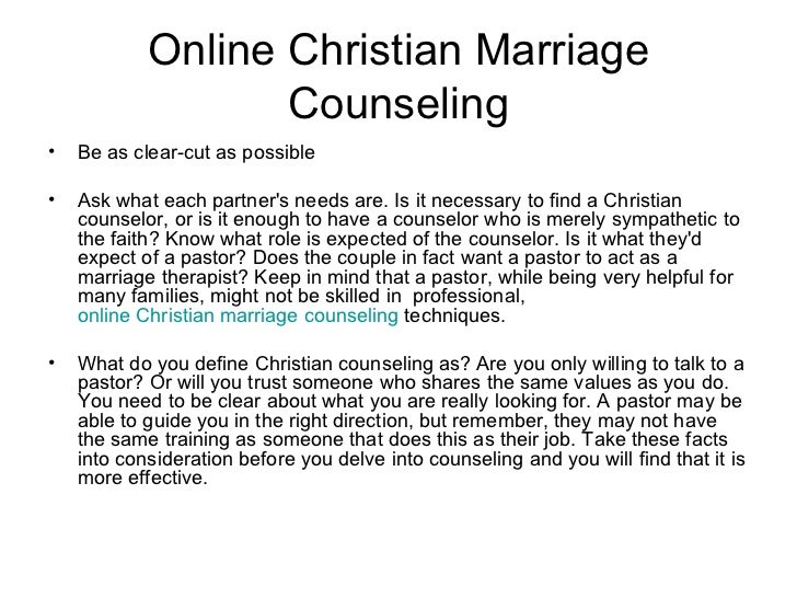 Online Christian Marriage Counseling