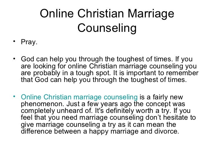 Online christian marriage counseling