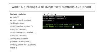 C Language Programming Introduction Lecture | PPT