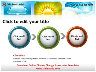 Online climate change power point template