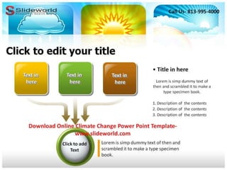 Online climate change power point template