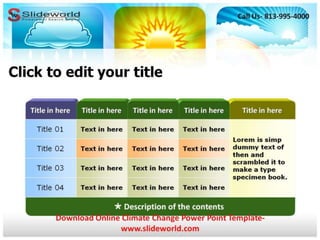 Online climate change power point template