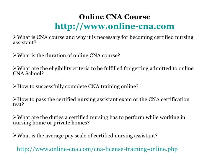 Online Cna Course