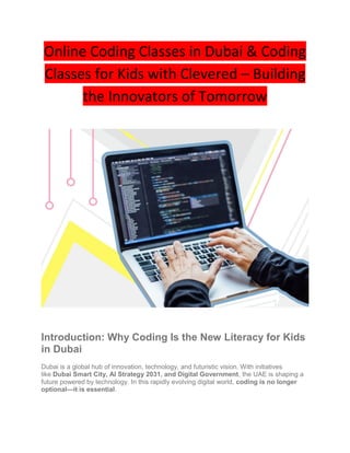Online Coding Classes in Dubai & Coding Classes for Kids with Clevered ...