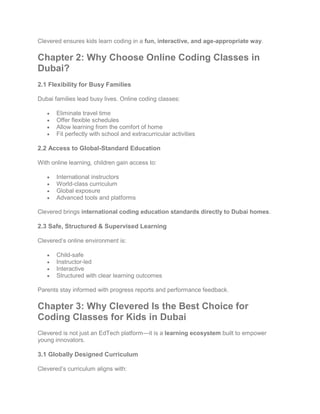 Online Coding Classes in Dubai & Coding Classes for Kids with Clevered ...