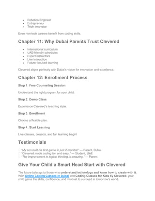 Online Coding Classes in Dubai & Coding Classes for Kids with Clevered ...
