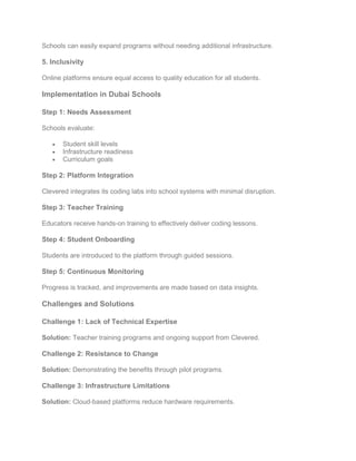 Online Coding Labs for Schools in Dubai with Clevered | PDF