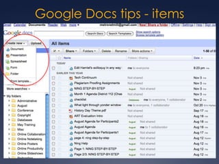 Google Docs tips - items