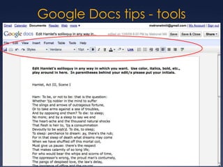 Google Docs tips - tools