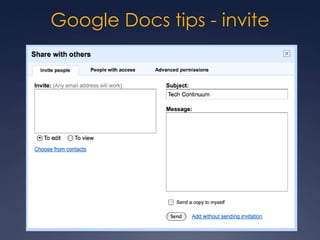 Google Docs tips - invite