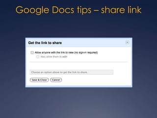 Google Docs tips – share link
