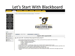 Let’s Start With Blackboard