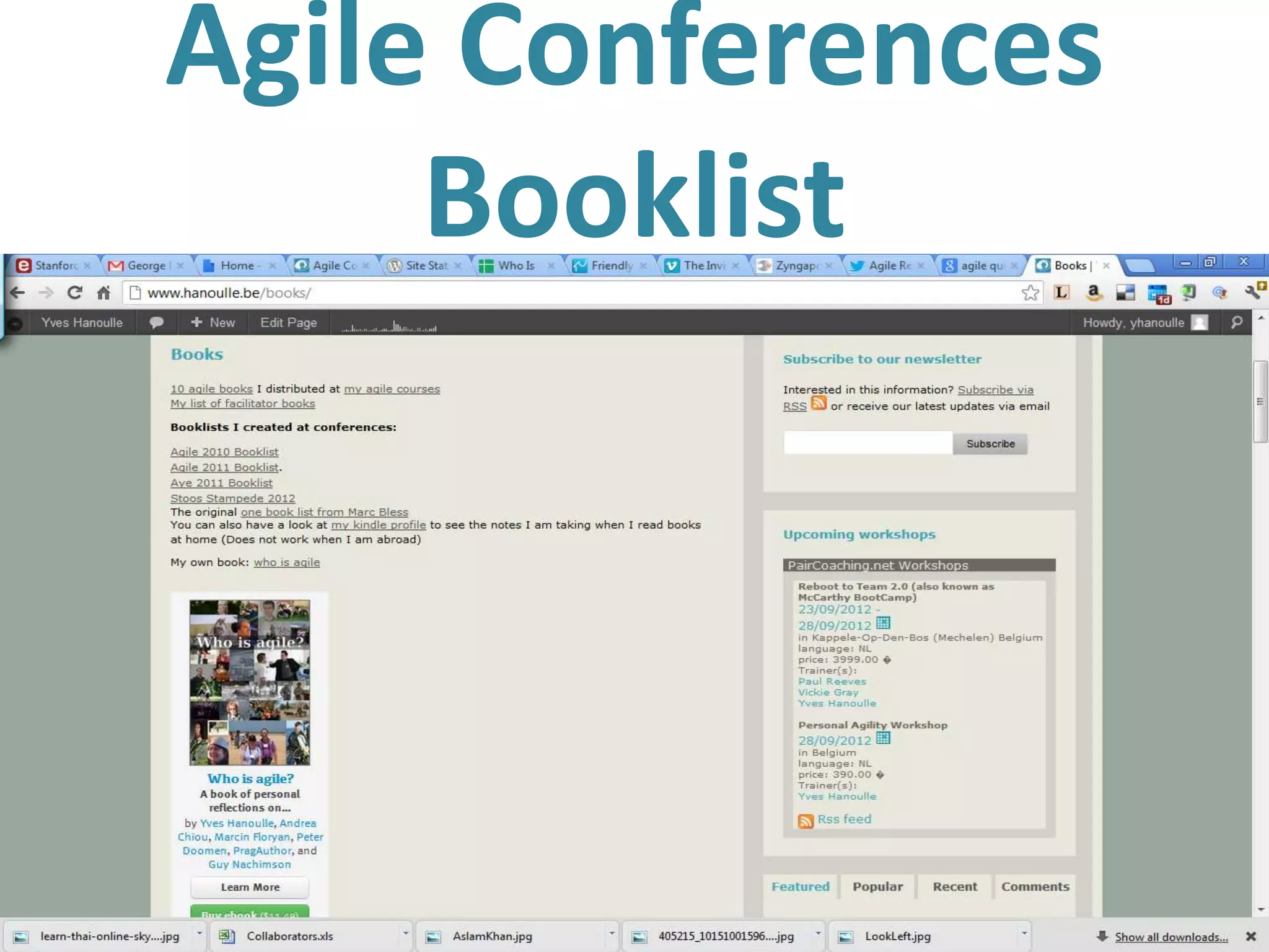 Agile Conferences
          Booklist




56
 