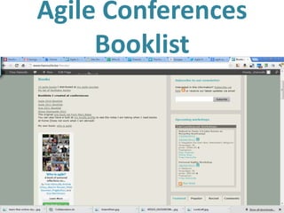 Agile Conferences
          Booklist




56
 