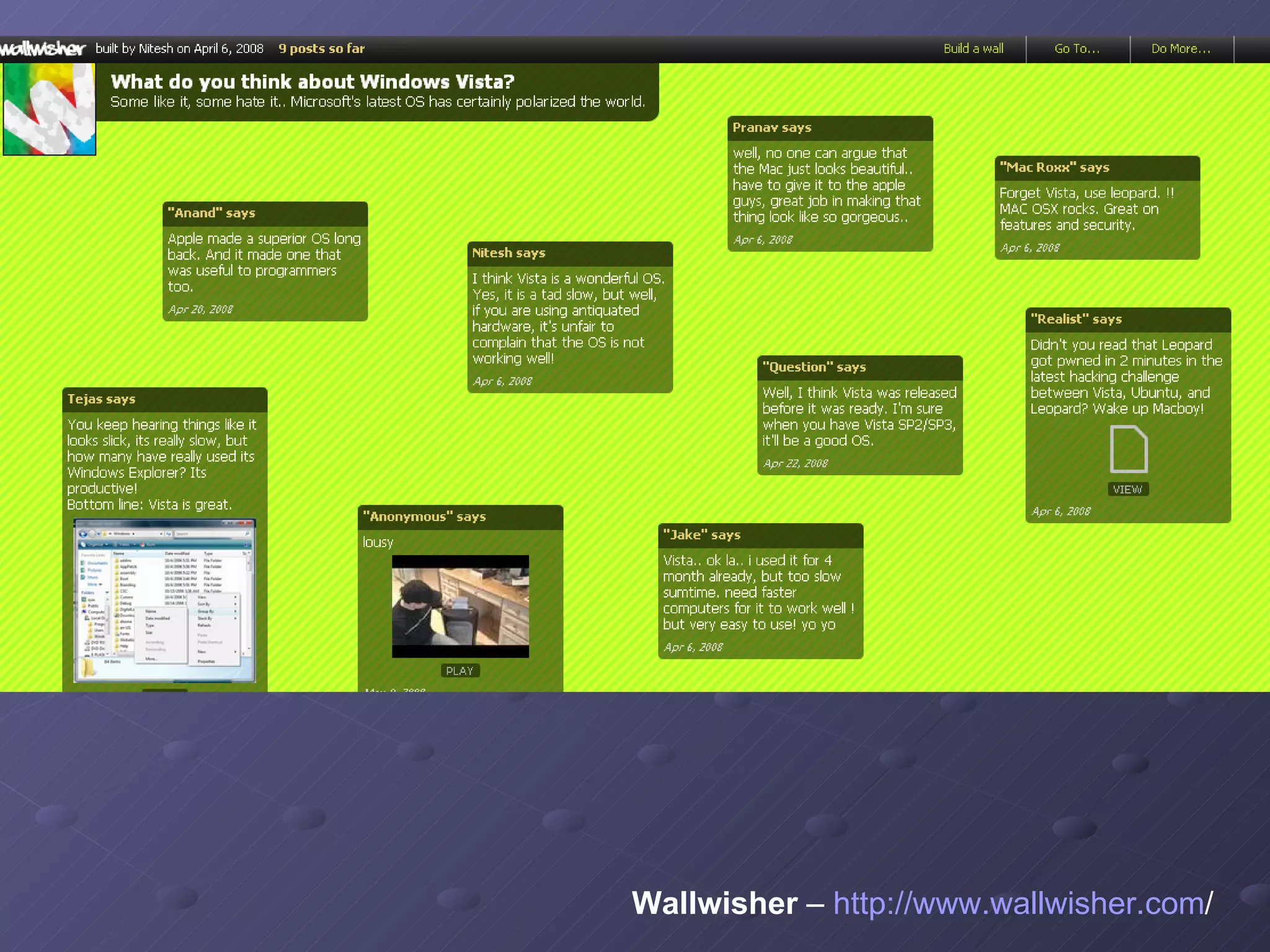 Wallwisher  –  http:// www.wallwisher.com /   