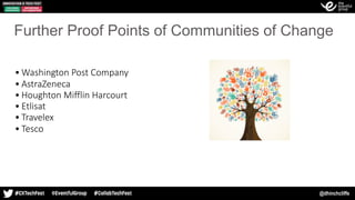 @dhinchcliffe
Further Proof Points of Communities of Change
• Washington Post Company
• AstraZeneca
• Houghton Mifflin Harcourt
• Etlisat
• Travelex
• Tesco
 