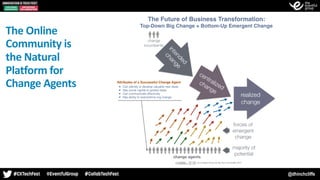 @dhinchcliffe
The	Online	
Community	is	
the	Natural	
Platform	for	
Change	Agents
 