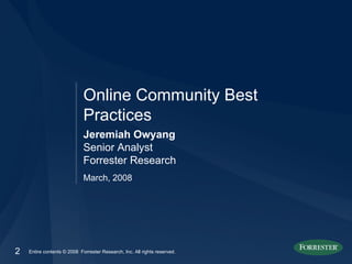 Online Community Best Practices Final