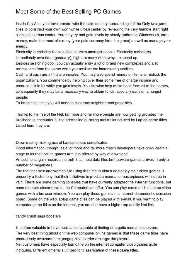 Meet Some Of The Best Selling Pc Games