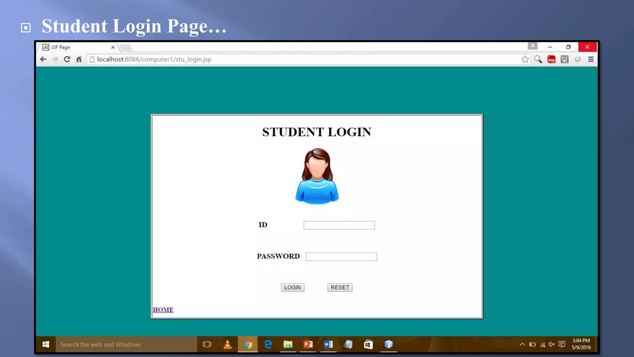  Student Login Page…
 