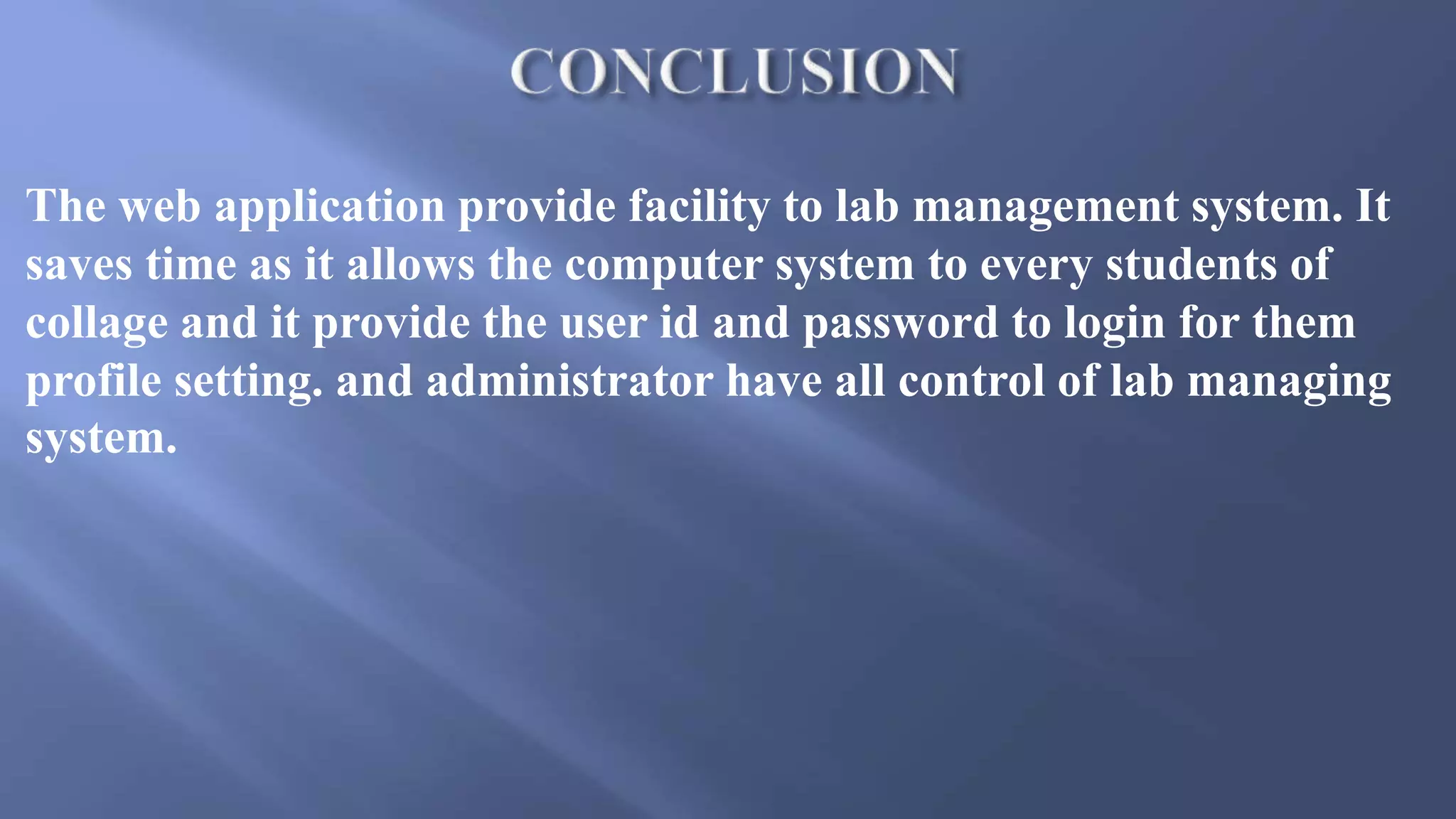 Online computer lab management system | PPTX