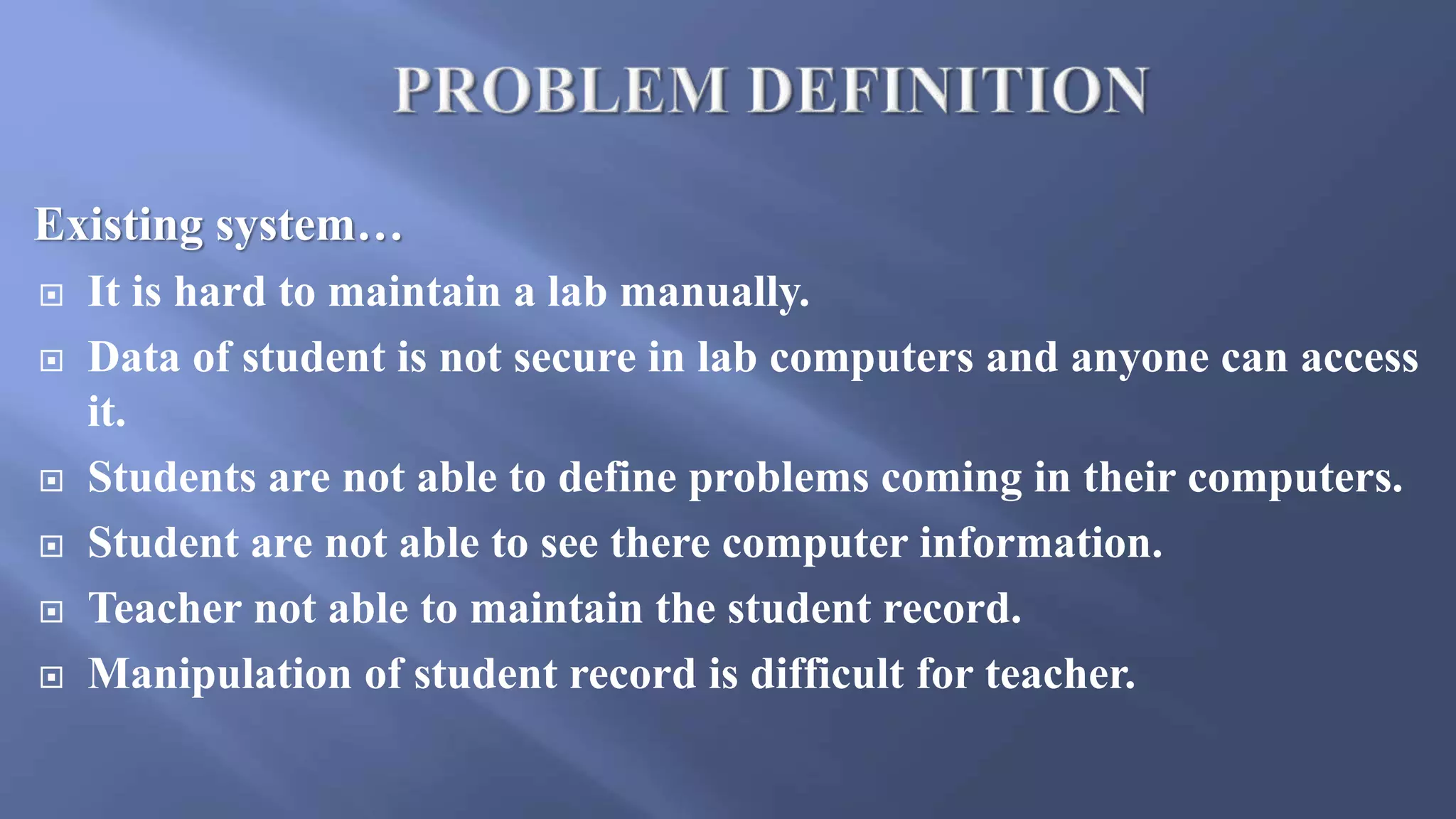 Online computer lab management system | PPTX