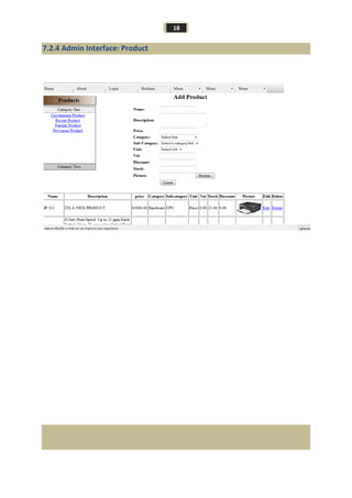 18
7.2.4 Admin Interface: Product
 