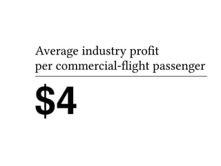 Average industry profit 
per commercial-flight passenger 
$4 
 