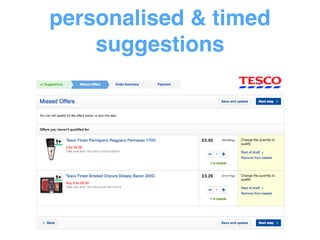 personalised & timed 
suggestions 
 