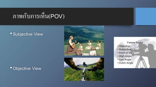 ภาพกับการเห็น(POV)
•Subjective View
•Objective View
 