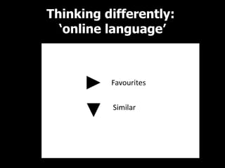 Thinking differently:  ‘online language’ 