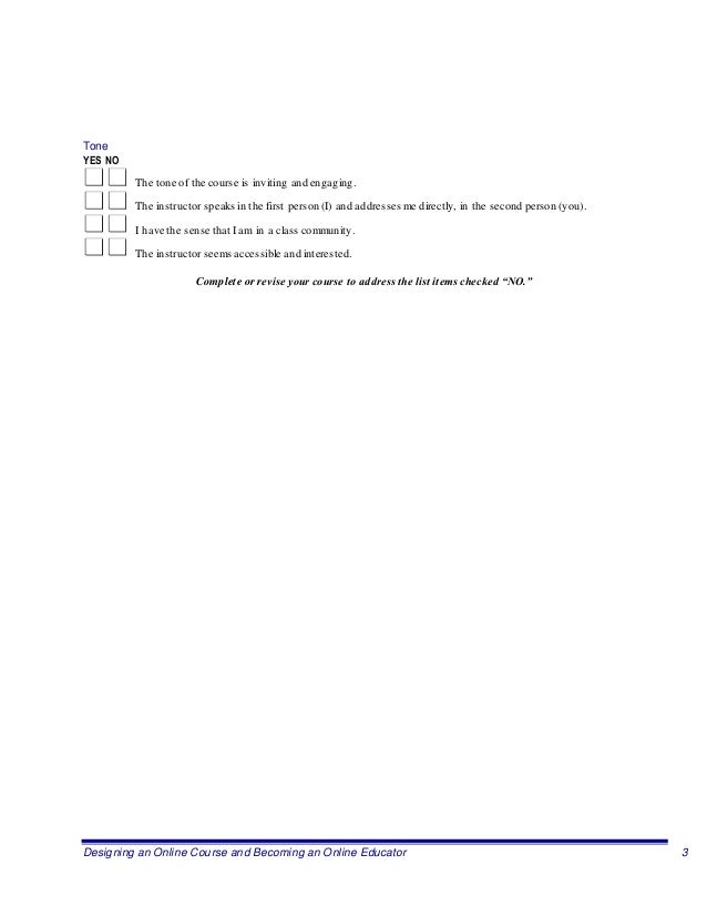 Online Course Review Checklist