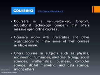 Online courses and academic websites | PPTX