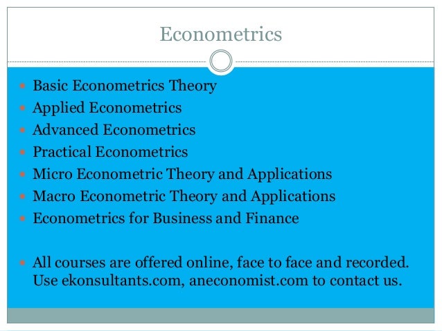 Online Courses In Econometrics Statistics From Elearning