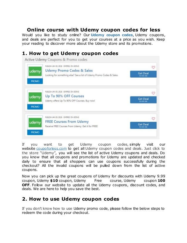 udemy coupon code for new user