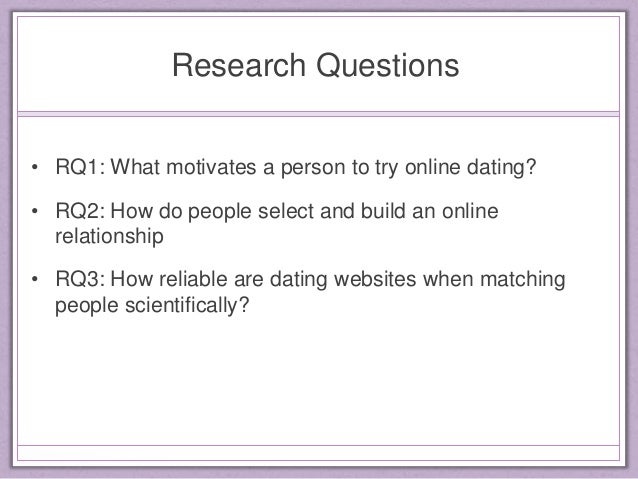 research questions on online dating