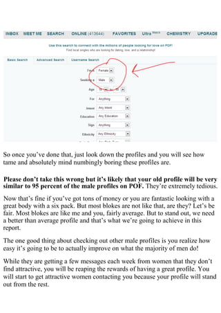 Online Dating Wingman Basic  Report