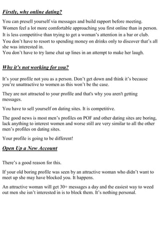 Online Dating Wingman Basic  Report