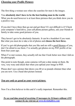 Online Dating Wingman Basic  Report