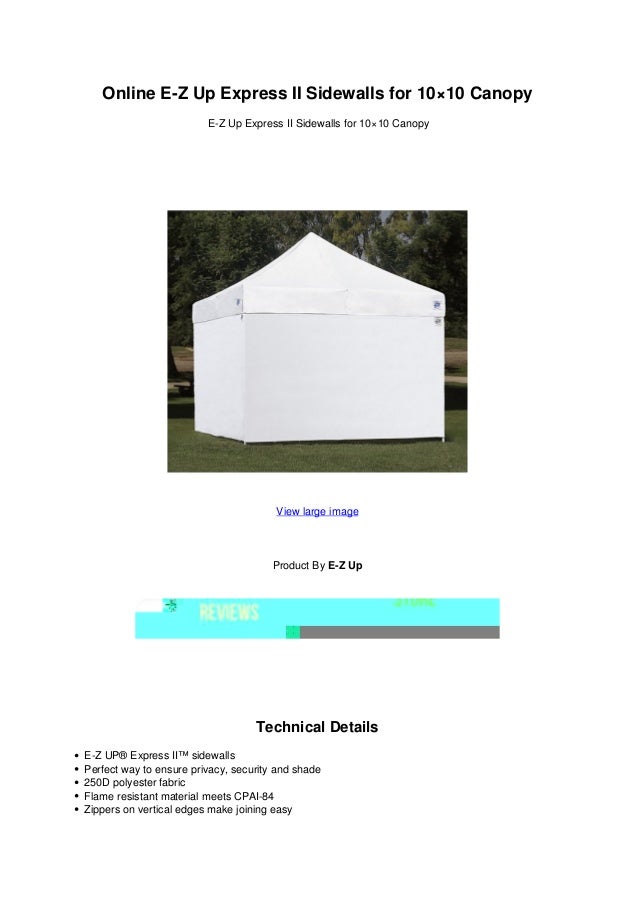 Online e z up express ii sidewalls for 10x10 canopy