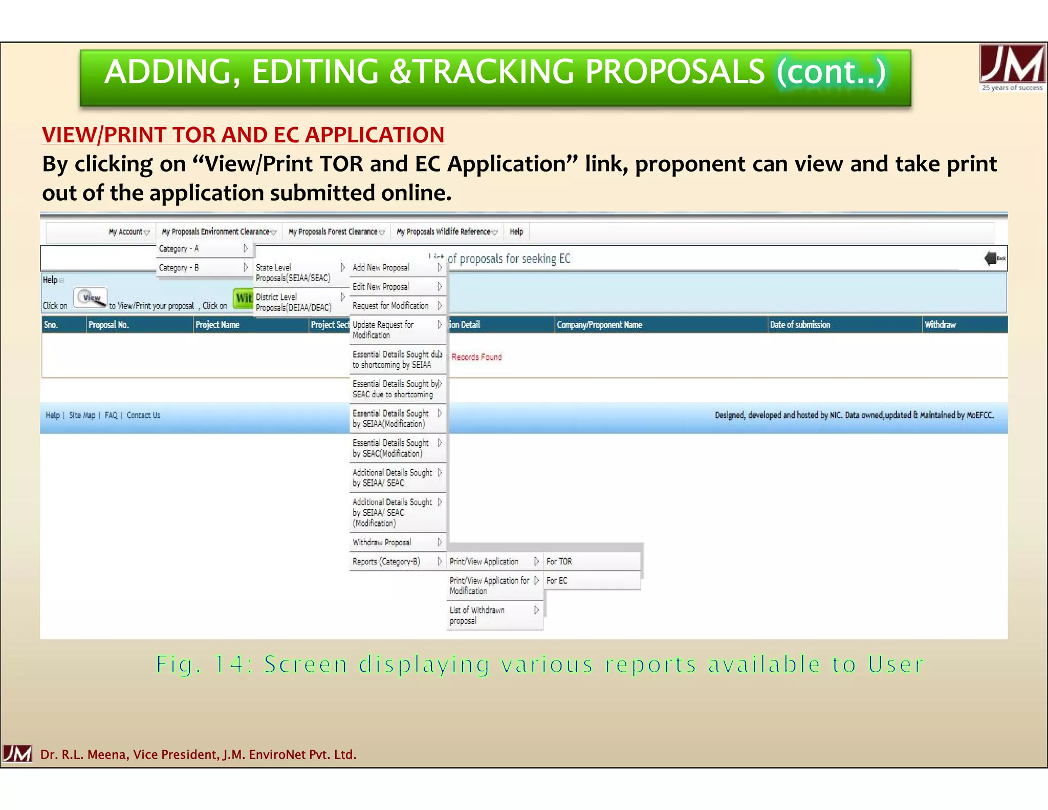 Online EC application submission process by Dr. RL Meena | PDF