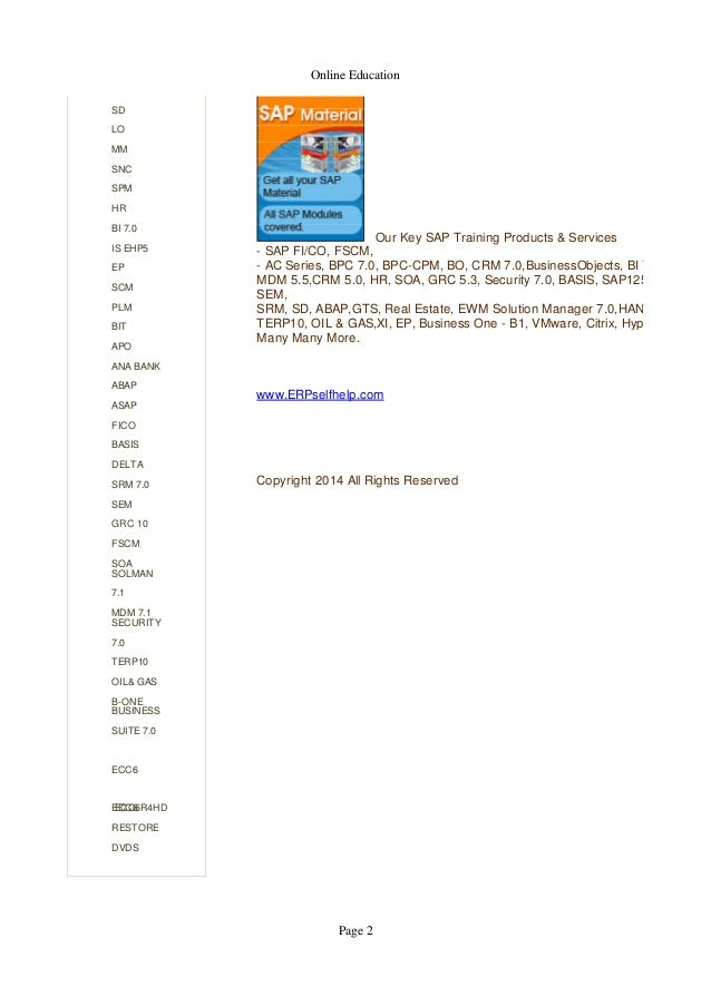 SAP OIL & GAS Certification Material