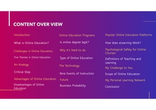 Elearning Comclusion Online Education/Dr.C.Thanavathi | PDF