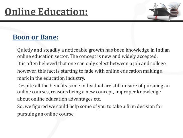 speech on online education boon or bane